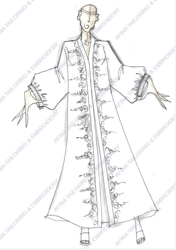 Embroidered Abaya | AF-51084-ABY-E